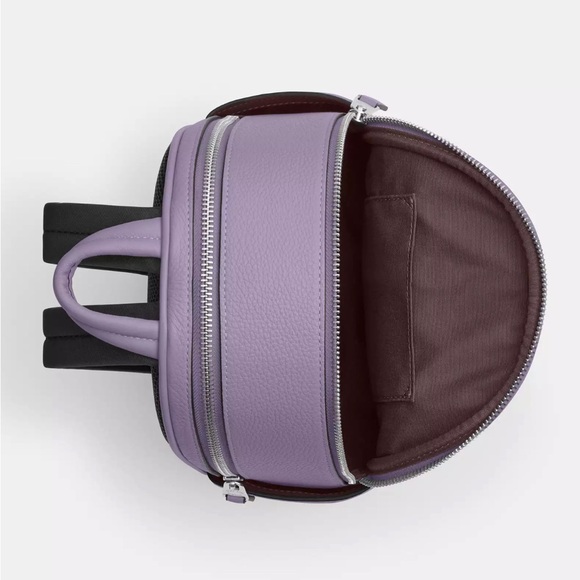 NWT COACH Mini Court Purple Backpack CR264 in Refined Pebble Leather MSRP$398 - Picture 4 of 6